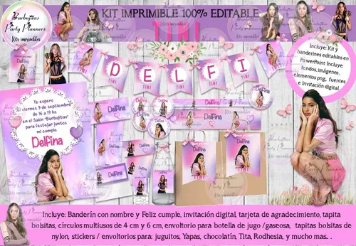 comprar Kit Imprimible Candy Bar Digital Tini Stoessel 100% Editable