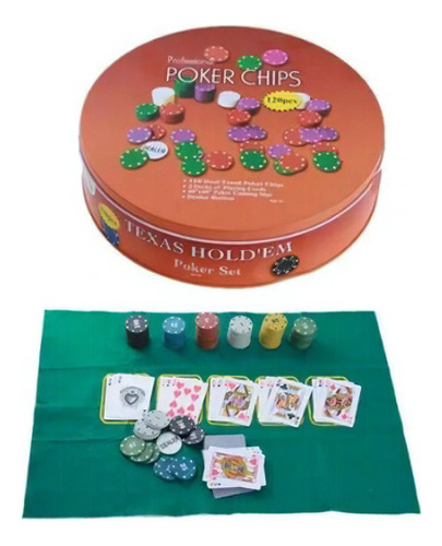 Poker Chips Profissional C/120 Fichas
