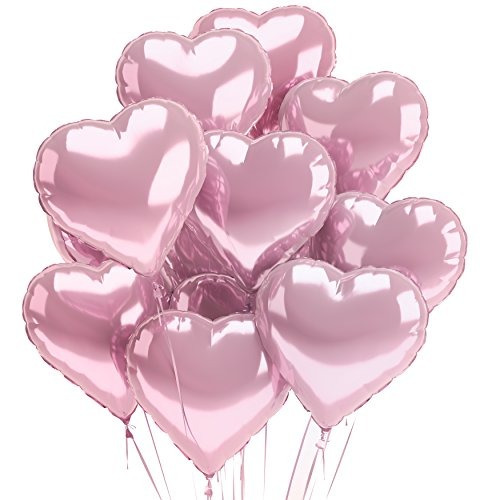 Oro Rosa Corazón Globos Pack De 12 A 18 Pulgadas De Mylar