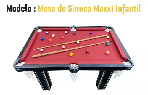 Mesa de Sinuca Jogo de Bilhar de Mesa com Bolas e Tacos 63cm em