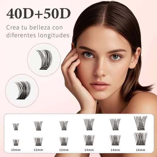 Pestañas Postizas Kit Completo Diy 360 Racimos Cherimoya