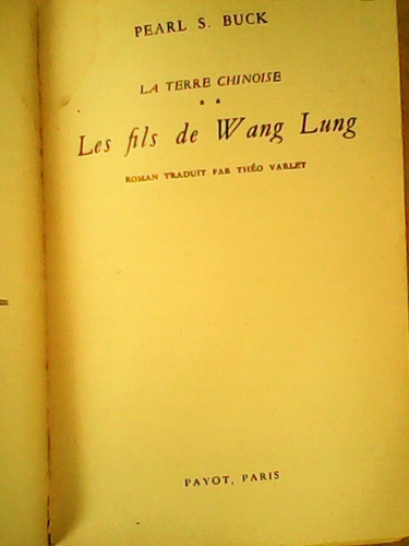 Les Fils De Wang Lung (Usado)