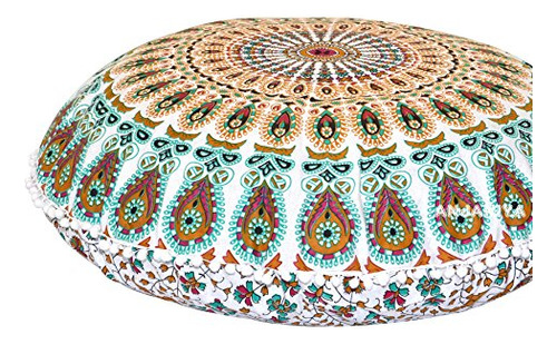 Funda De Almohada De 32 Pulgadas, Diseño De Mandala De Pavo 