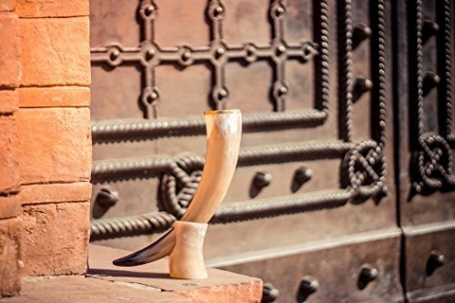 Thor Horn Cuerno Para Beber Viking Grande Con Soporte Auten