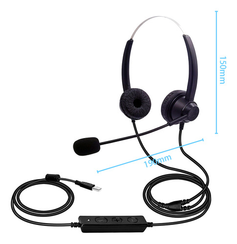 Auriculares Usb Con Cable Para Computadora, Micrófono Univer