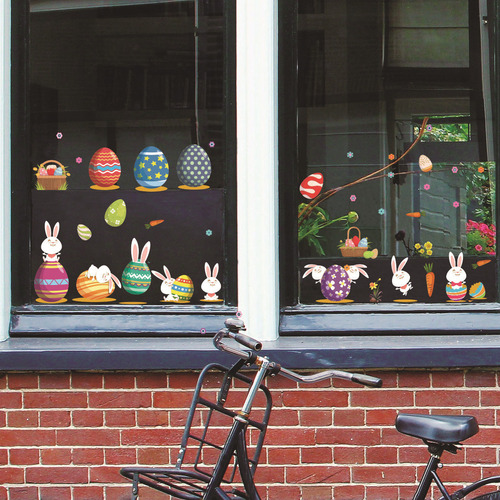 Adhesiones Para Ventanas De Pascua, 9 Hojas De Decoración De