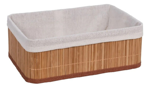 Cesto Organizador De Bambu Retangular Natural 25x15x8cm P