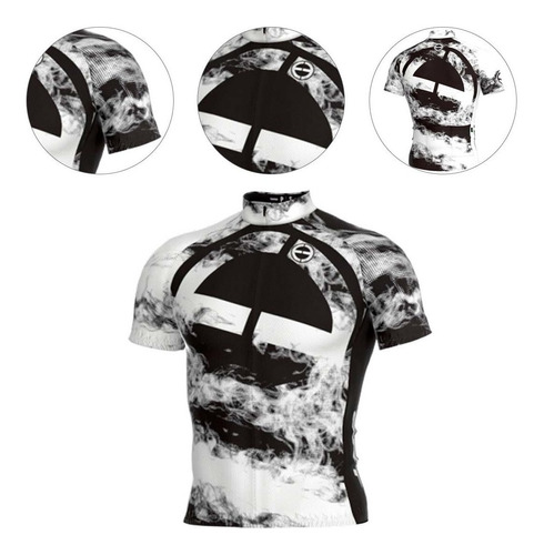 Camisa Ert Classic Black & White Preta E Branca Mtb Ciclismo
