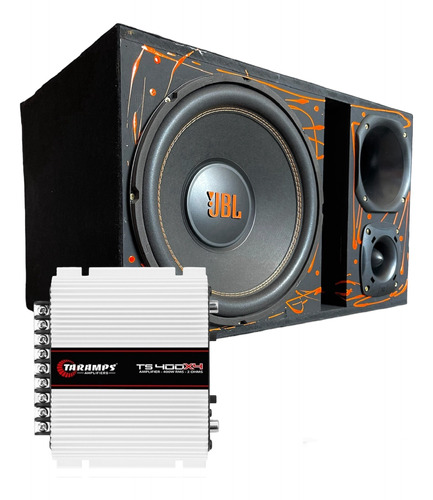 Caixa Trio Sub Jbl Completa Som Carro + Amplificador Taramps