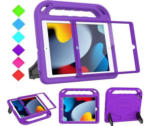 Funda iPad 10.2 Bmou Protector Incorporado Rígido Púrpura