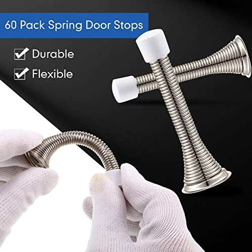 Tapones De Puerta Con Resorte Para Montaje En Pared, 60 Unid