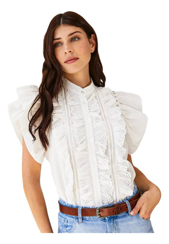 Camisa Mujer Romantica Estilo Coquette Bohemia Vintage