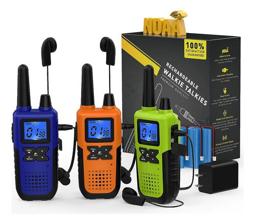 Walkie Talkies De Largo Alcance Con Usb Para Adultos 3 Pza