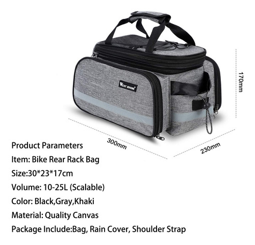 Bolsa Trasera Para Bicicleta De 25 Litros, Bolsa Para Bicicl