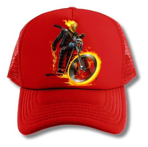 Gorra Ghost Rider Moto Series Geeks Red Truckers 