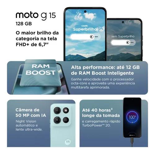 Moto G15 Dual Sim 4gb Ram 128gb Azul Marino Azul-escuro