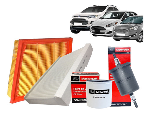 Kit Filtros Novo Ka 1.0 1.5 New Fiesta Ecosport Sigma