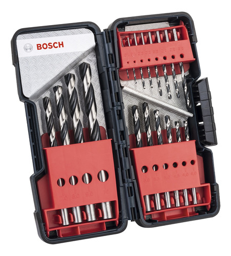 Jogo De Brocas Aço Rápido Para Metais 1-10mm Com 18pçs Bosch
