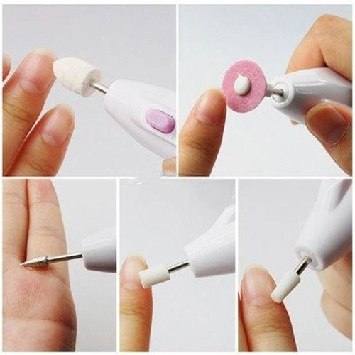 Lixa Unhas Elétrica Multiuso Profissional Mão E Pé Premium Cor Branco