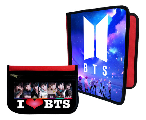 Combo Carpeta + Cartuchera Bts K-pop #220