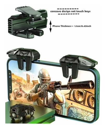 Gatillos Celular Feilibake F6 Con 4 Botones + Dedales Gamer