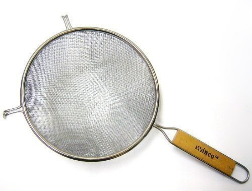 Colador - Winco Ms3a-8d Strainer With Double Fine Mesh, 8-in