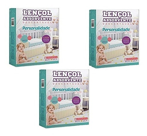 Kit 3 Lençol Absorvente P/ Desfralde Personalidade 80x60cm