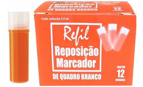 Refil Recarga Para Marcador De Quadro Branco Caixa C/ 12 Un. Cor da tinta LARANNJA