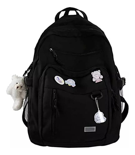 Mochila Kawaii De Gran Capacidad, Con Hermosos Pines Yc.