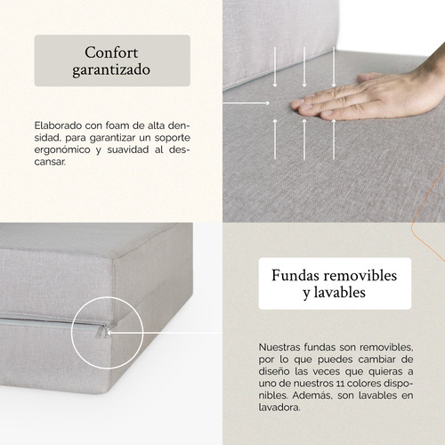 Sofa Cama Doble Agusto ® Sillon Plegable Matrimonial Colchon Color Café