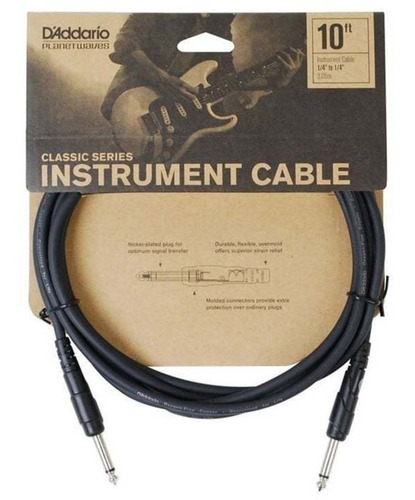 Planet Waves Classic Series Cable Plug 3 Metros Pw-cgt-10