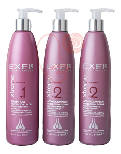 Kit X3 Shampoo Y Acondicionador Xtreme Reparacion Total Exel