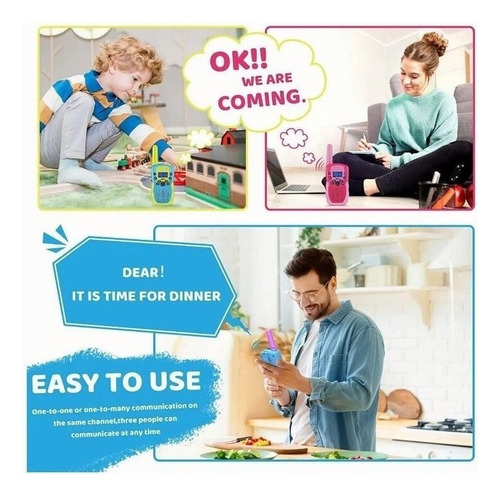 Walkie Talkie Vox 3 De 8 Canales For Niños De Regalo