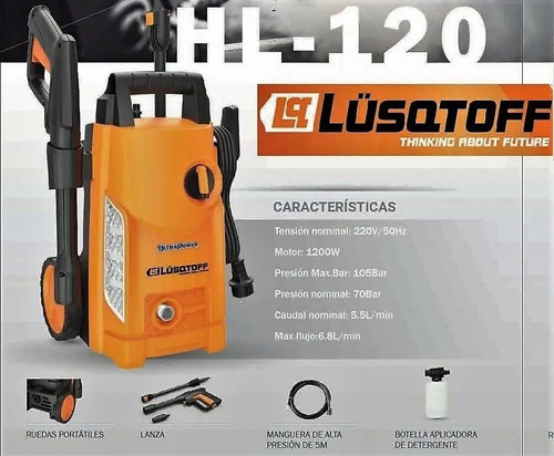Hidrolavadora Lusqtoff Hl 120 Alta Presion 105 Bares 1200w | Cuotas sin  interés