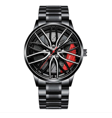 Reloj Moda Hombre Disco Llanta Rin Calipers Metal Cuarzo