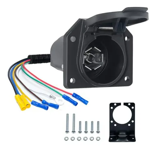 Conector De Luz 7 Pines Para Trailer Rv Con Adaptador Y Sopo