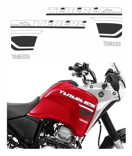 Kit Adesivos Moto Para Yamaha Tenere 250 2018 18465 Cor Vermelho