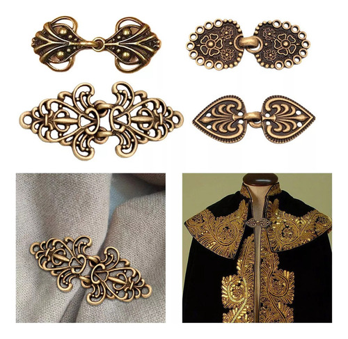4 Piezas Broche De Capa Medieval Sujetador De Capa Suéter
