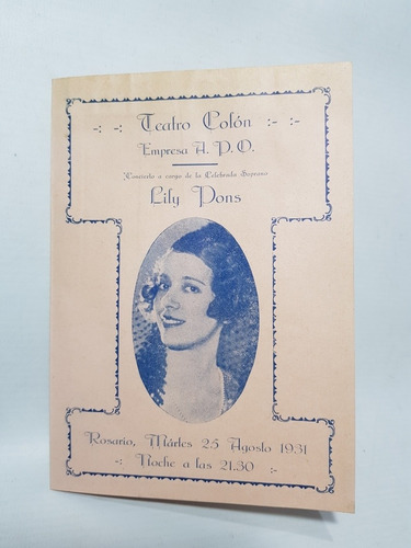 Imagen 6 de 8 de Antiguos Programas Teatro Colon Rosario 1931 Lote Mag 58660