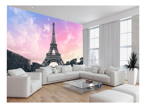Papel De Parede Paris Torre Eiffel Sol Nuvens 4m² Ncd294