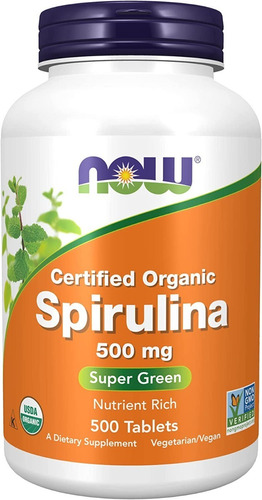 Espirulina Spiruline 500mg 500 Tabletass  Vegano  