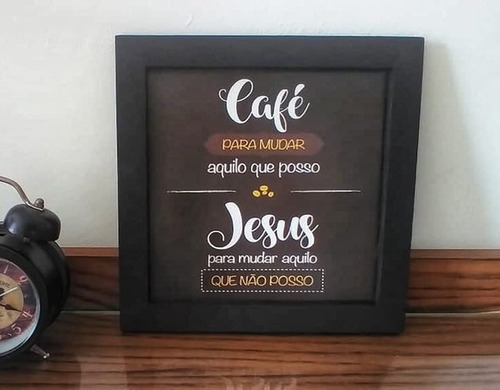 Imagem 2 de 3 de Quadro Com Moldura - Café E Jesus