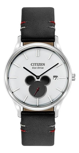 Reloj Citizen Mickey Shadow Bv1130-03w Original Caballero Color De La Correa Negro Color Del Bisel Plateado Color Del Fondo Blanco