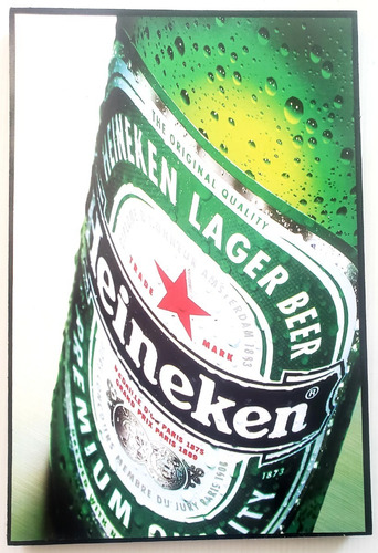Cerveza Cuadro Cartel Verde 46 X 31 Cm