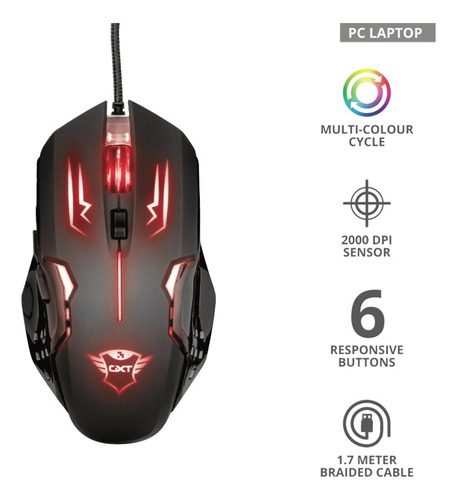 Mouse Gaming Trust Rava Illuminated Gxt 108 Optico  Sgi