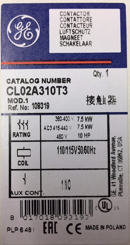 Imagen 4 de 4 de Contactor General Electric Cl02a310t3