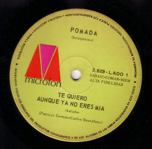 Pomada Te Quiero Aunque Ya No Eres Mia Simple Vinilo Pvl