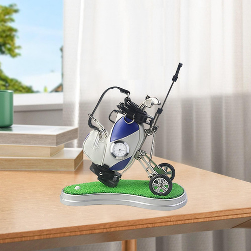 Mini Portalápices De Golf Con Carrito Juguete De Azul
