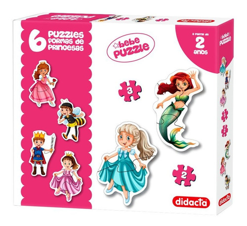 6 Puzzles Formas Didacta Diseño Princesas Loi