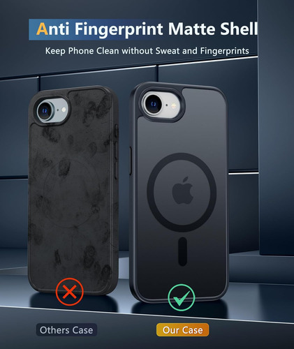 Funda Magnética Translúcida Para iPhone 16e 16 Pro/plus/pro Max 16 | Resistente A Caídas Militares | Funda Delgada Antideslizante Mate